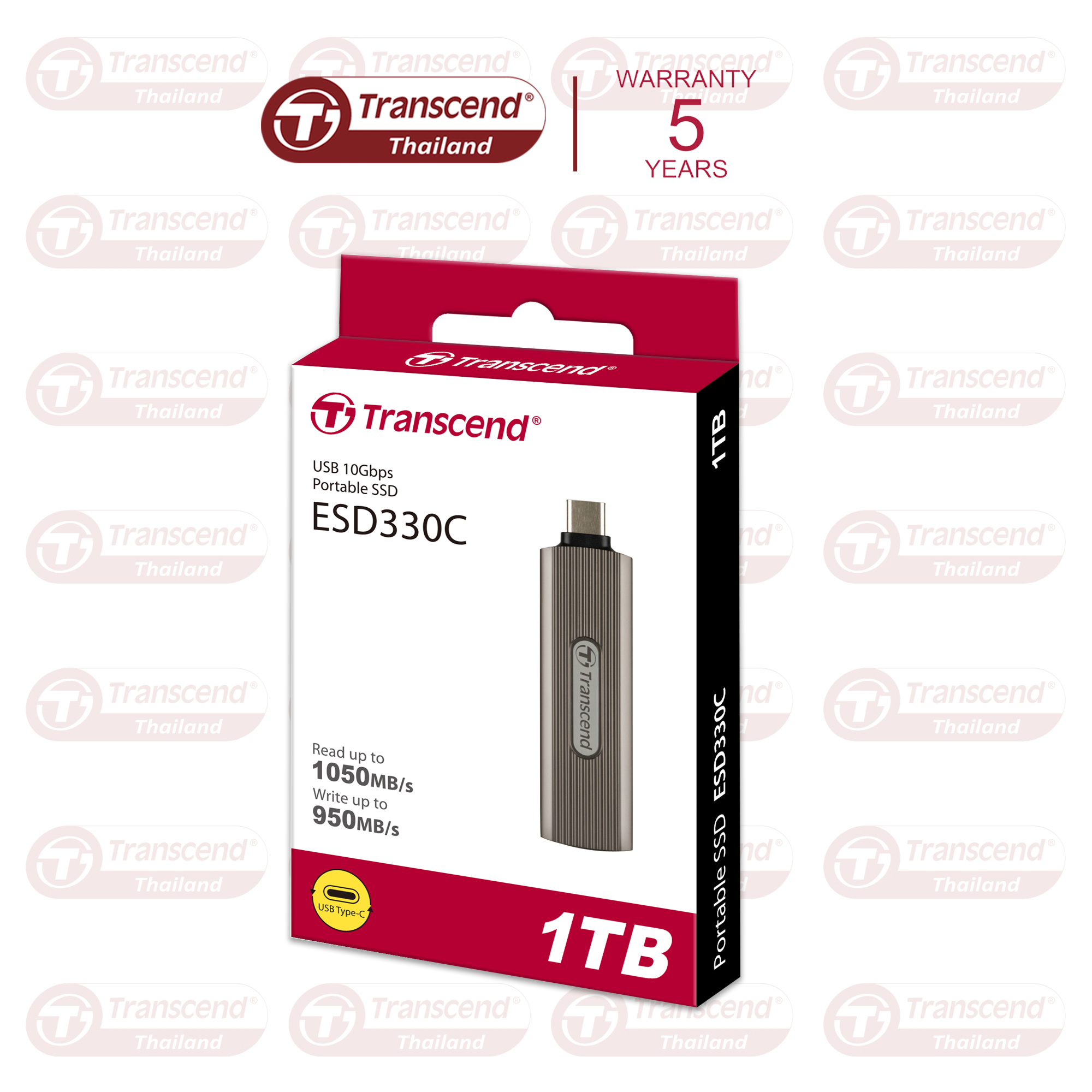 External SSD miniature 1TB : ESD330C : Type-C connectors : Transcend - รับประกัน 5ปี - มีใบกำกับภาษี ราคา 8,490 บาท*ส่งฟรี