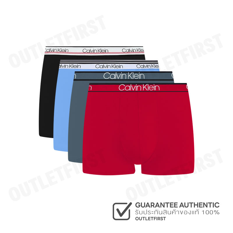 กางเกงในสตรี Calvin Klein Model Men's Cotton Stretch Variety 4-Pack Trunks รหัส: Np2427O Zpe ชุดชั้นใน ชุดชั้นในชาย ราคา 1,550 บาท*ส่งฟรี