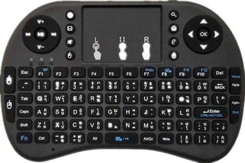 มุมมองเพิ่มเติมของสินค้า 【Wireless keyboard แป้นพิมพ】Mini Wireless Keyboard แป้นพิมพ์ภาษาไทย 2.4 Ghz Touch pad คีย์บอร์ด ไร้สาย มินิ ขนาดเล็ก for Android Windows TV Box Smart projector I8