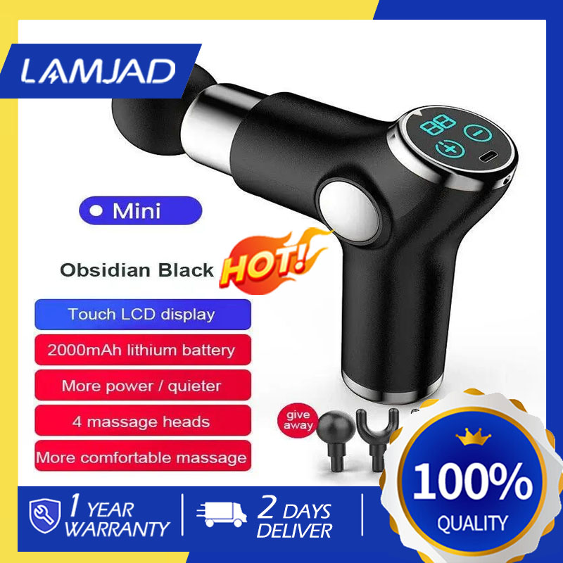 🔥 🔥 ปืนนวดแบบพกพาขนาดเล็ก เครื่องนวดไฟฟ้า LCD32 เกียร์หน้าจอสัมผัส ปืนนวดกล้ามเนื้อไฟฟ้า เครื่องนวดฟรี 4 หัวเปลี่ยน ราคา 439 บาท*ส่งฟรี