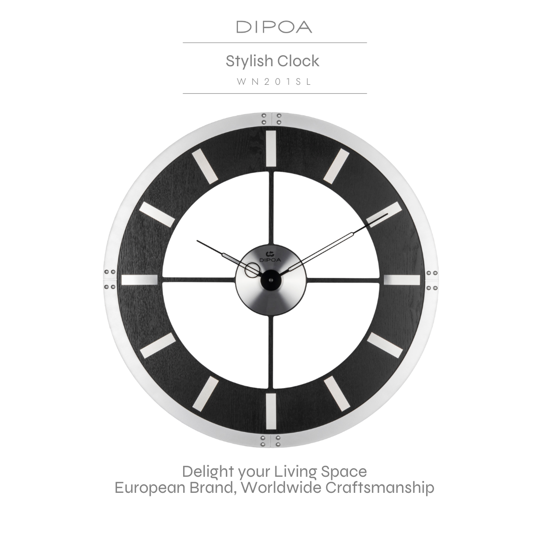 Dipoa Stylish Clock (Wn201Sl) Large, Elegant Design Wall Clock. ราคา 2,800 บาท*ส่งฟรี