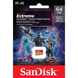สินค้า SanDisk Extreme microSD Card 64GB ความเร็วอ่าน 170MB/s เขียน 80MB/s (SDSQXAH-064G-GN6GN*1) เมมโมรี่ การ์ด แซนดิส สำหรับ แท็บเล็ต โทรศัพท์ มือถือ สมาร์ทโฟน Andriod Action Camera Gopro