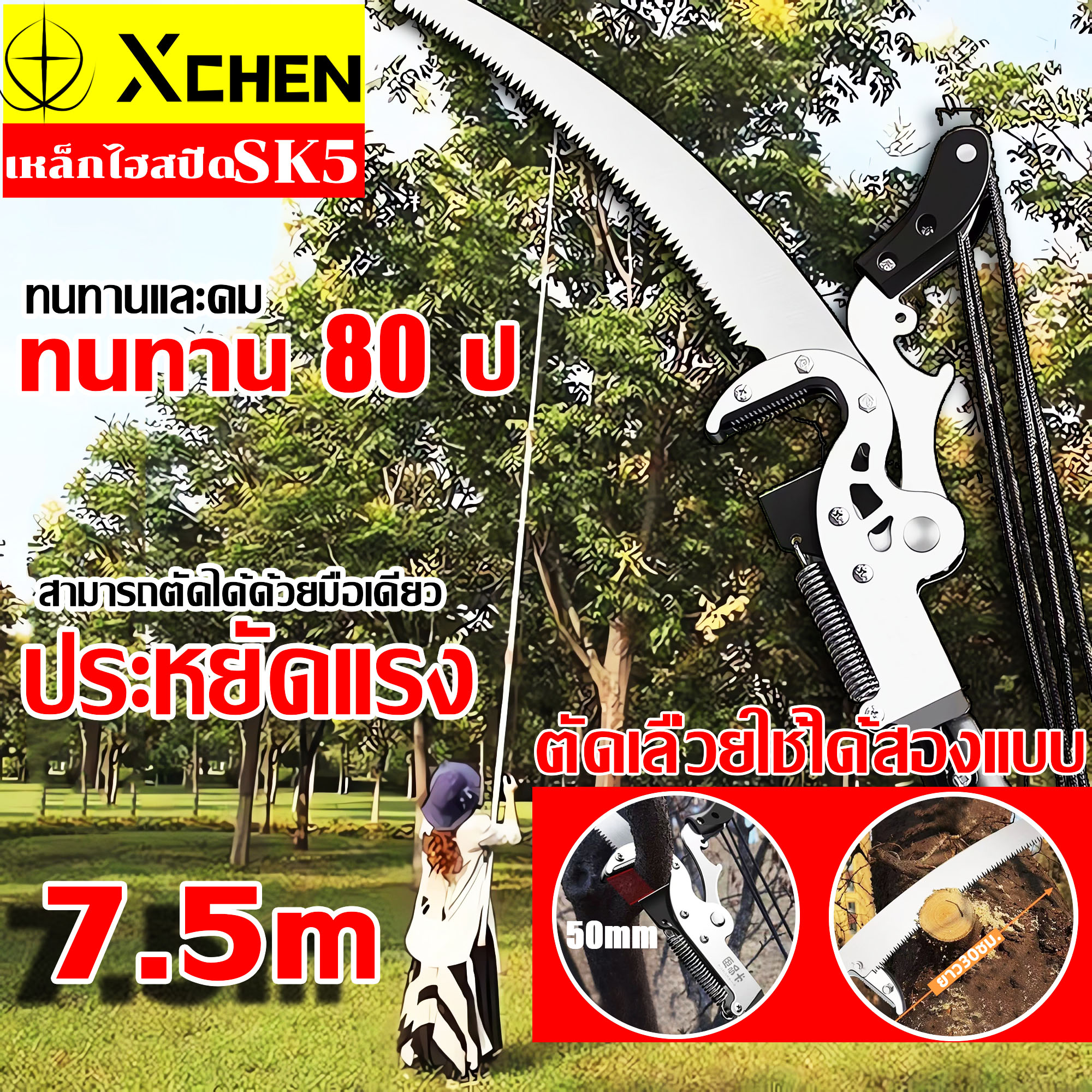 Imported from Japan. Solo Pruning Shears for Cutting Tall Branches. for Cutting Tall Branches, Adjustable from 4.5—7.5 Meters, Has 4 Pulleys to Help Relieve Stress, Sk5 Blades, Fruit Picking, Pruning. Pruning Scissors Long-Handled Pruning Shears Scissors ราคา 339 บาท*ส่งฟรี
