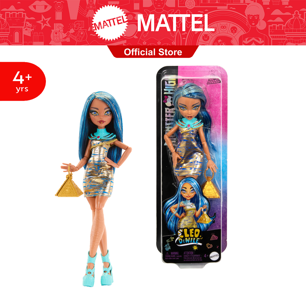 Monster High Cleo De Nile Fashion Doll and Pyramid Purse มอนสเตอร์ไฮ ตุ๊กตาแฟชั่นคลีโอ เดอะไนล์ กระเป๋าพีรามิด HXH95 CH ราคา 722 บาท*ส่งฟรี