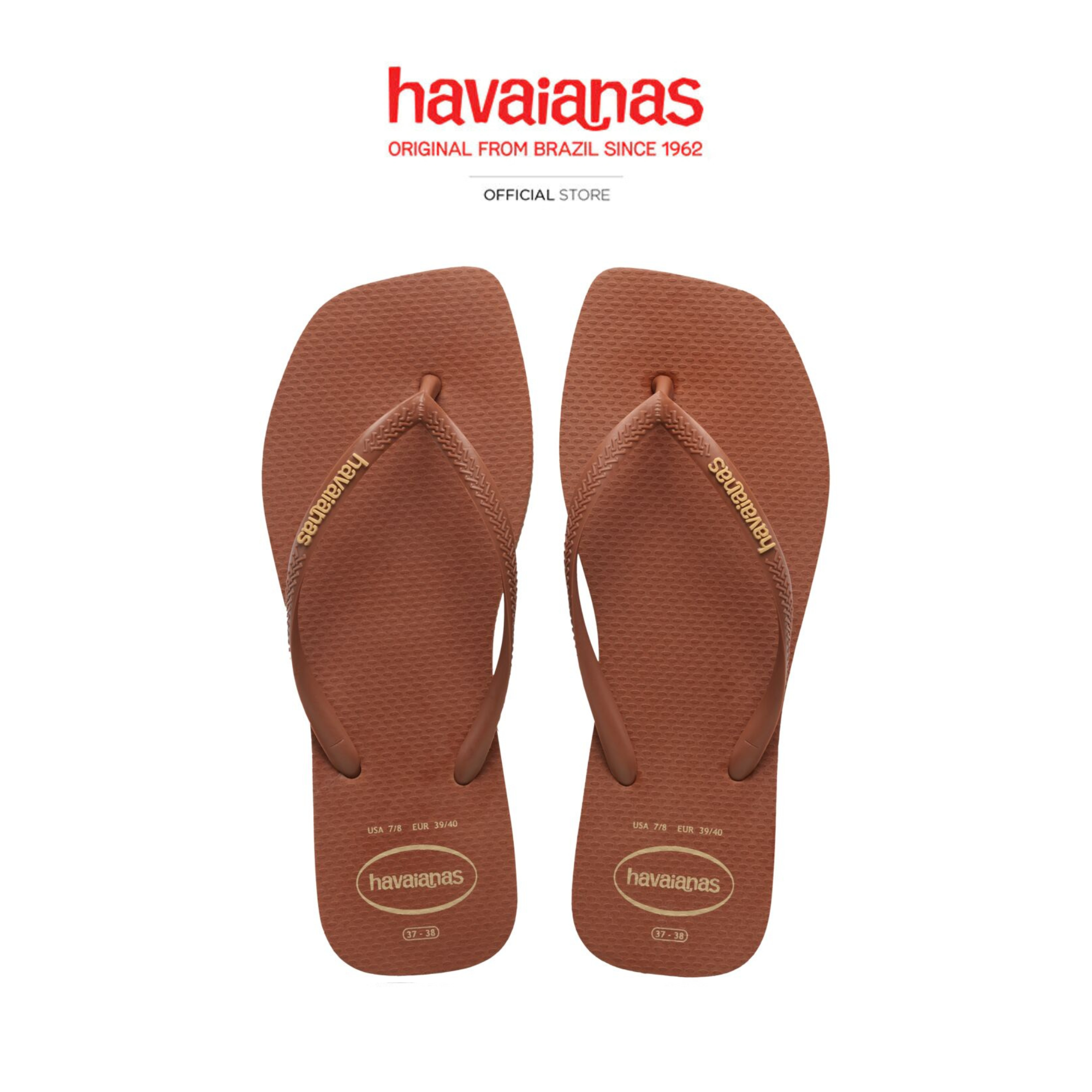 Havaianas Sandals Slim Square Logo Pop up Rust Brown 41489591976Nf_H5Brxx ราคา 1,290 บาท*ส่งฟรี