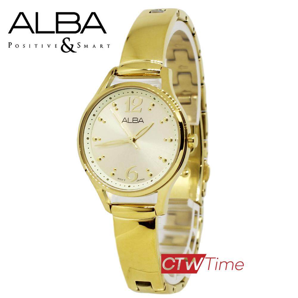 ALBA นาฬิกาข้อมือผู้หญิง สแตนเลสแท้ รุ่น AH8512X1 (สีทอง)