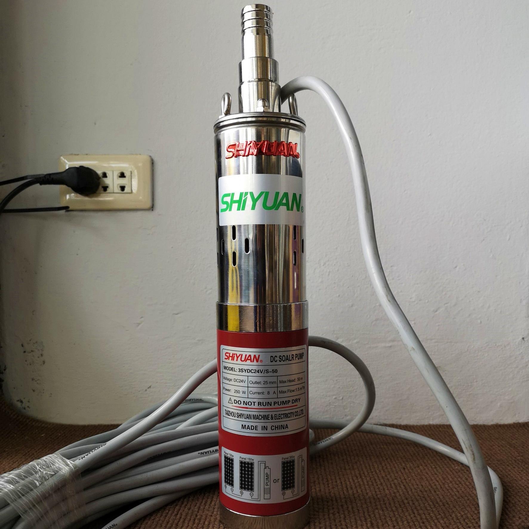 ปั๊มน้ำบาดาล ดีซี โซล่าเซลล์ 24Vdc 250W (สกรู) ปั๊มน้ำบาดาล ดีซี โซล่าเซลล์ 24Vdc 250W (สกรู)