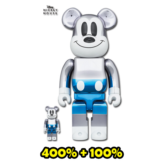 BEARBRICK fragmentdesign MICKEY MOUSE BLUE Ver.100％ & 400