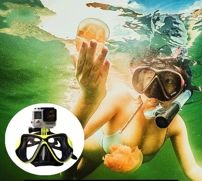 ภาพอธิบายเพิ่มเติมของ Camera Mount Diving Mask Oceanic Scuba Snorkel Swimming Goggles Glasses GoPro Hero 11/10/9/8/7/6/5/4/3 SJCam YI อุปกรณ์ดำน้ำอุปกรณ์ดำน้ำแว่นตาว่ายน้ำสำหรับโกโปร Hero 11/10/9/8/7/6/5/4/3 SJCam YI