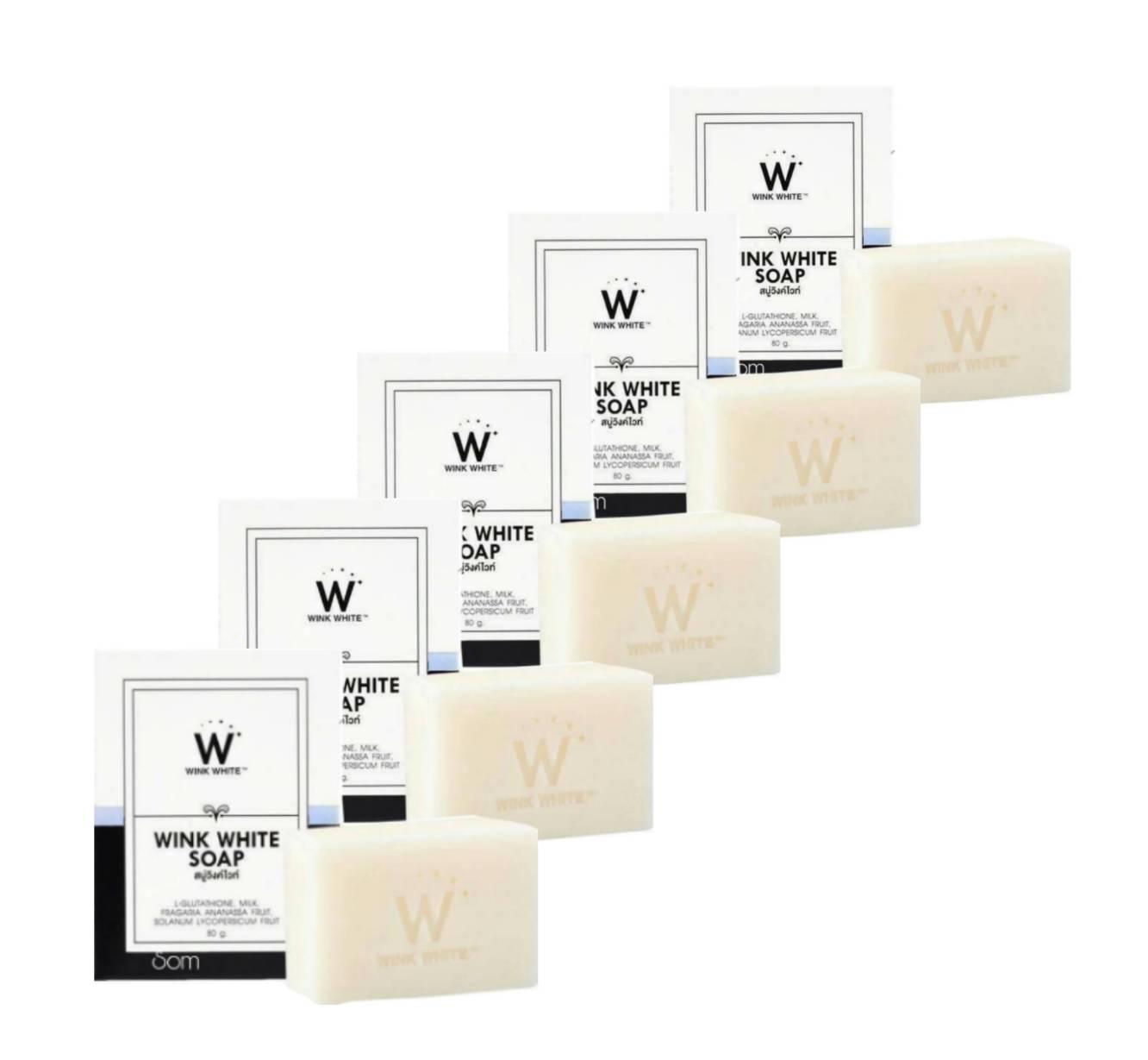 สบู่วิ้งค์ไวท์ WINK WHITE SOAP 80 กรัม (5 ก้อน )