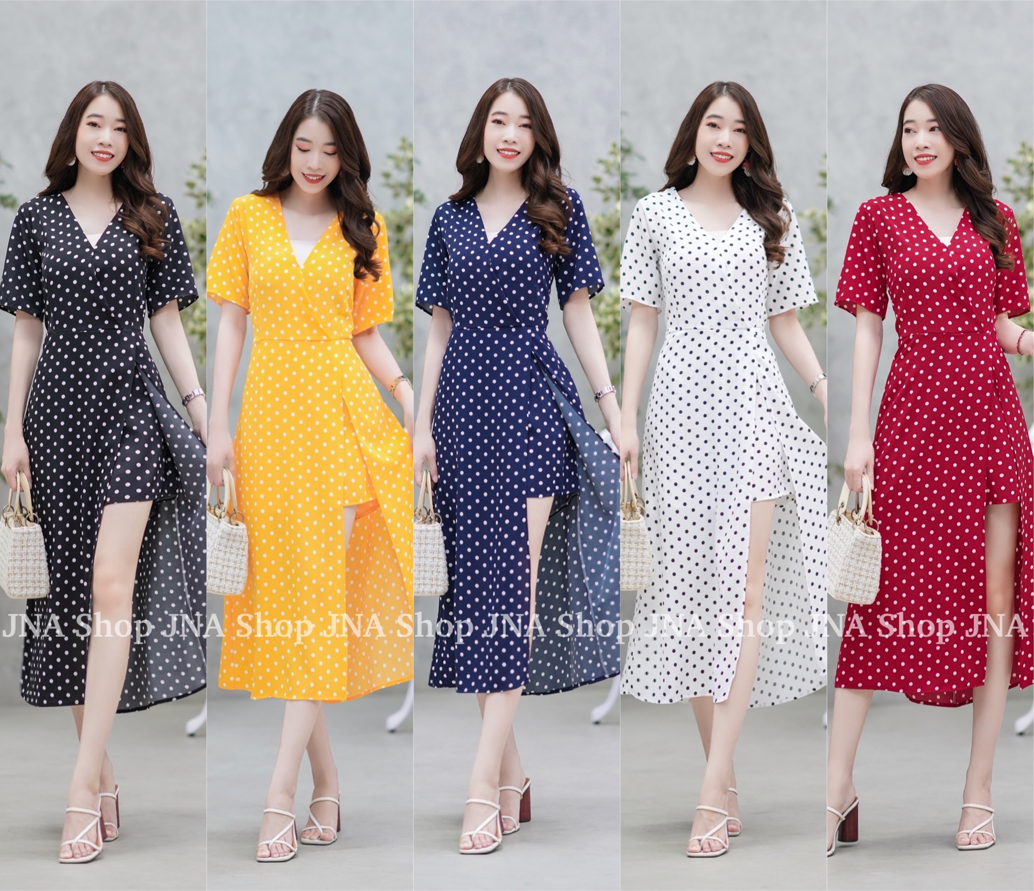 JK Pockets Tie Polo T-Shirt Irregular Lace Up Suspender Dress