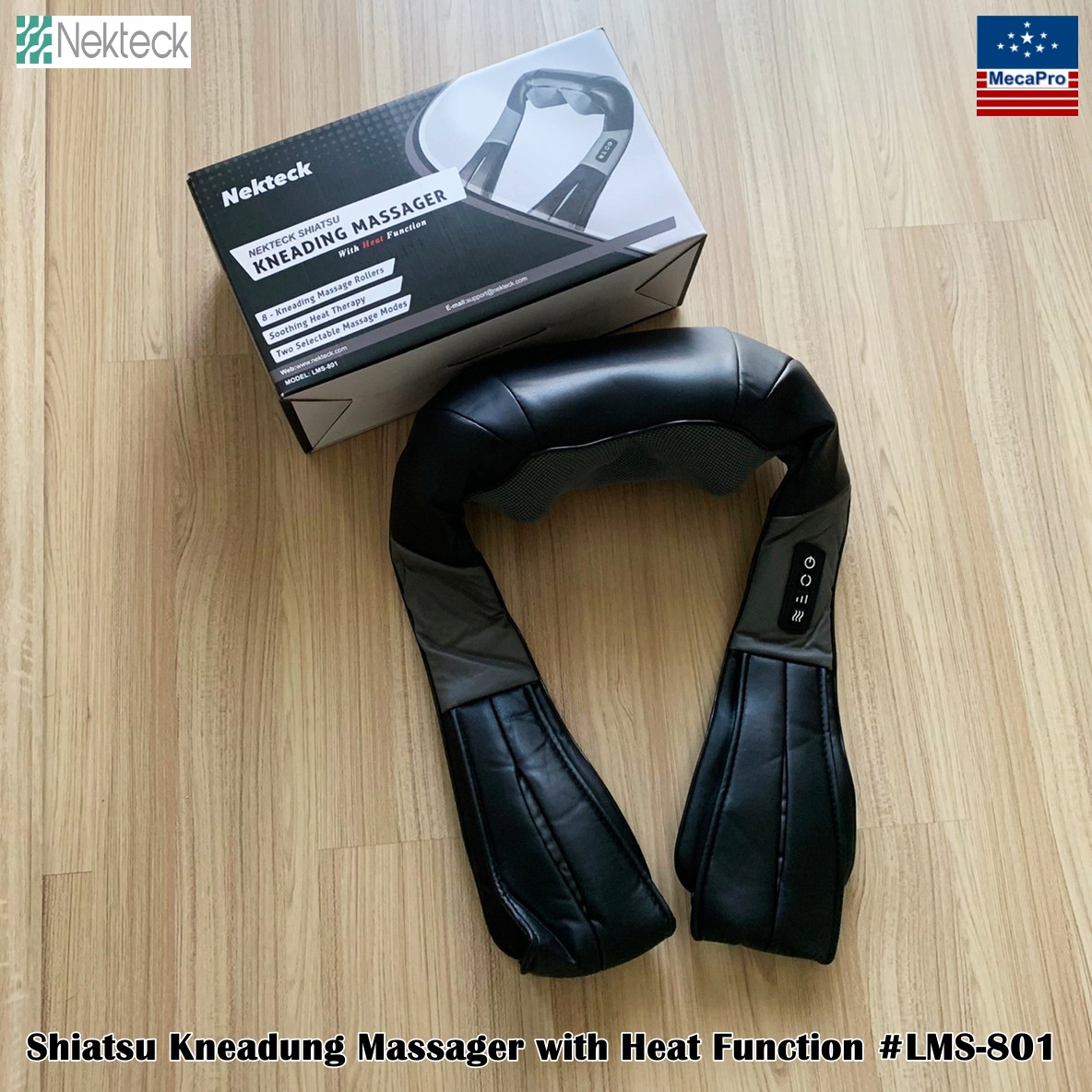 Nekteck® Shiatsu Kneading Massager with Heat Function #LMS-801 เครื่องนวดไฟฟ้า ด้วยฟังก์ชันความร้อน ชิอัตสึ หมอนนวดไฟฟ้า เครื่องนวดคอ บ่า ไหล่ หลัง เบาะนวด ราคา 4,595 บาท*ส่งฟรี
