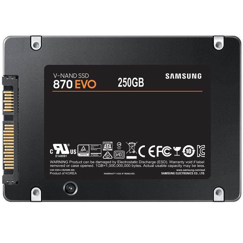 ข้อมูลเกี่ยวกับ SAMSUNG SSD (เอสเอสดี) 250GB 500GB 1TB 870 EVO SATA3 2.5" For Notebook เดสก์ท็อปและแล็ปท็อป