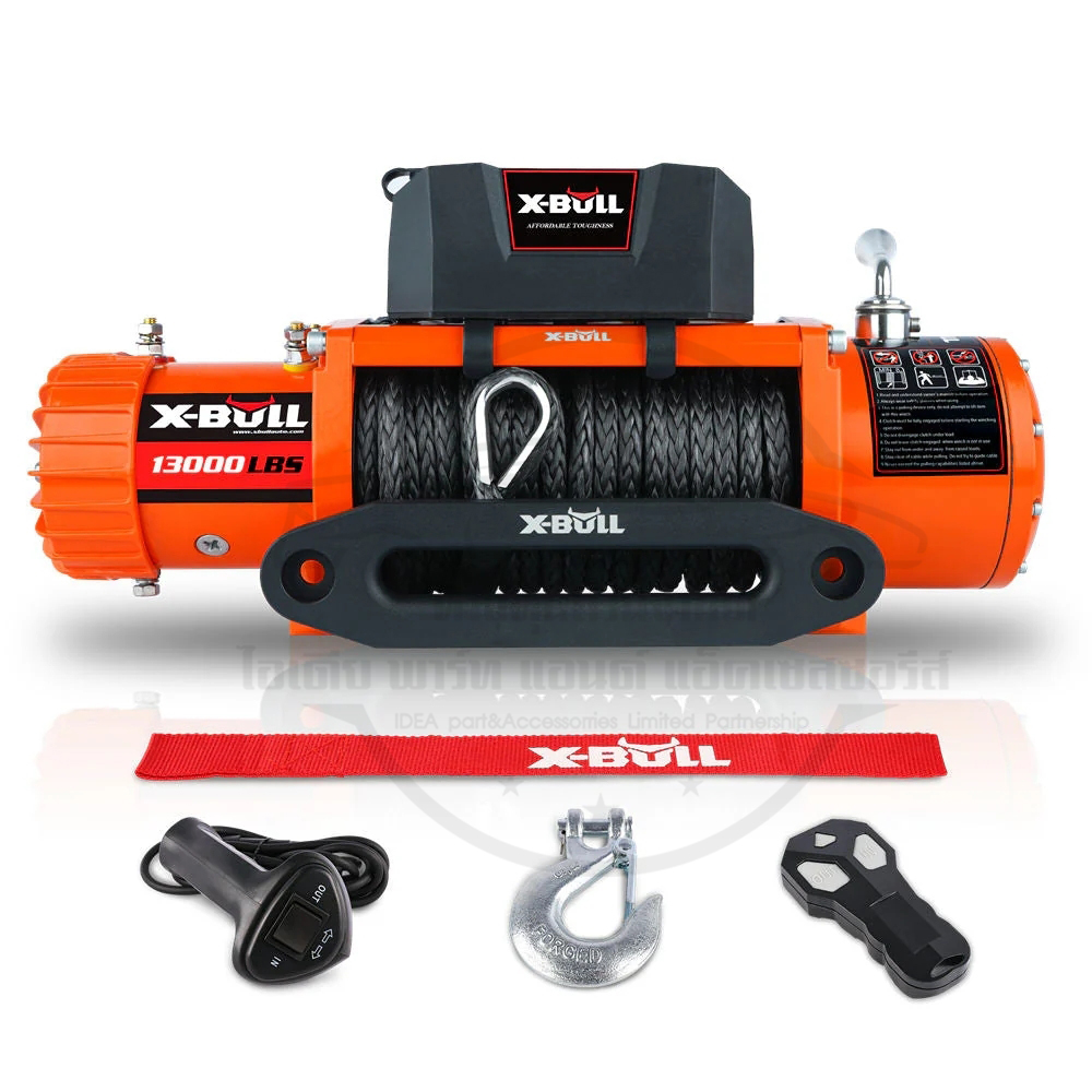วินซ์ไฟฟ้า รอกไฟฟ้า X-Bull Electric Winch Orange 13000lbs (5.9 ตัน) 12V สายเชือกยาว 26 เมตร รับประกัน 1 ปี ราคา 19,199 บาท*ส่งฟรี