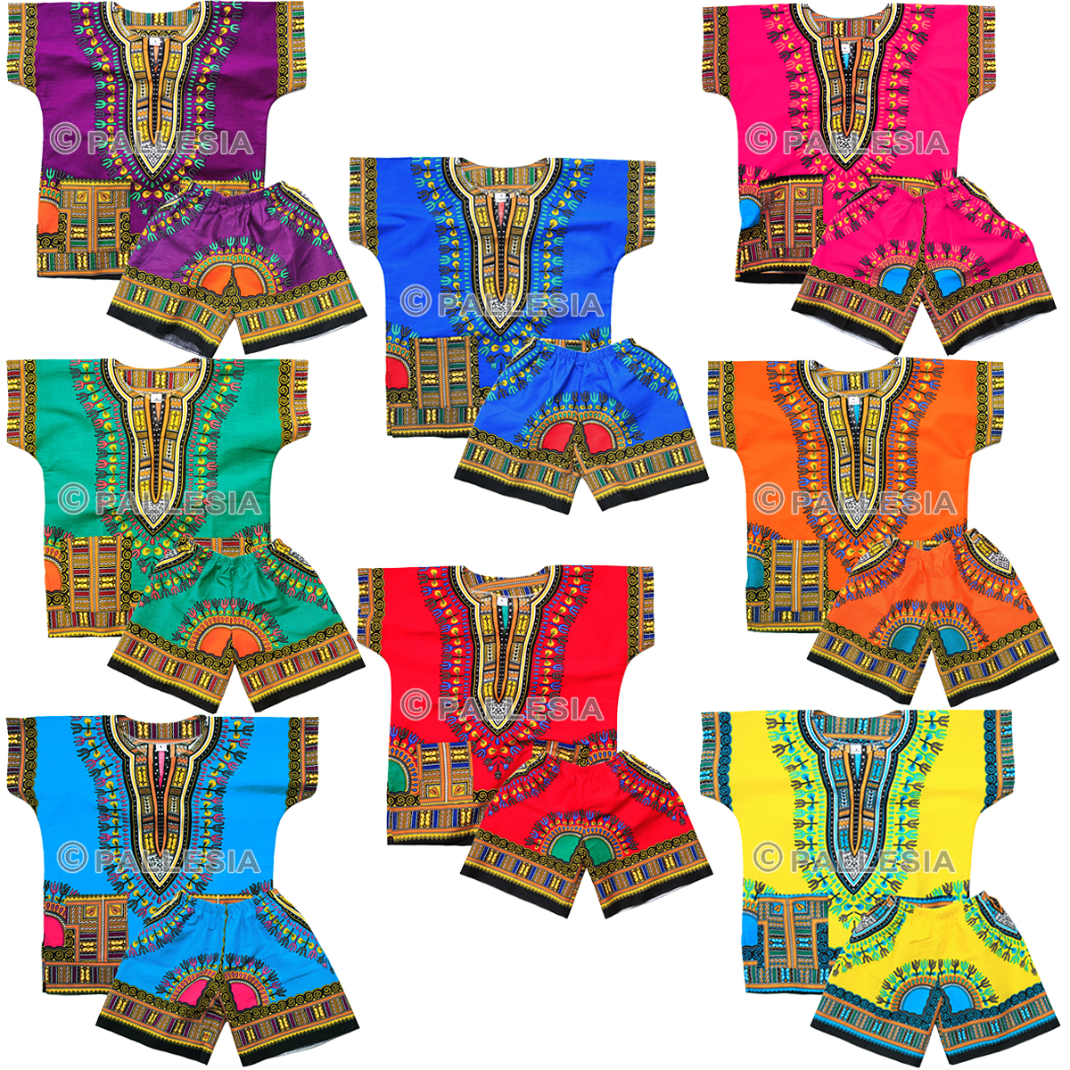 ชุดจังโก้เด็กชาย หญิง สไตล์โบฮีเมียน เสื้อพื้นเมือง ชนเผ่า เสื้อสงกรานต์เด็ก Toddler Kids African Dashiki Set sw09 ราคา 219 บาท*ส่งฟรี