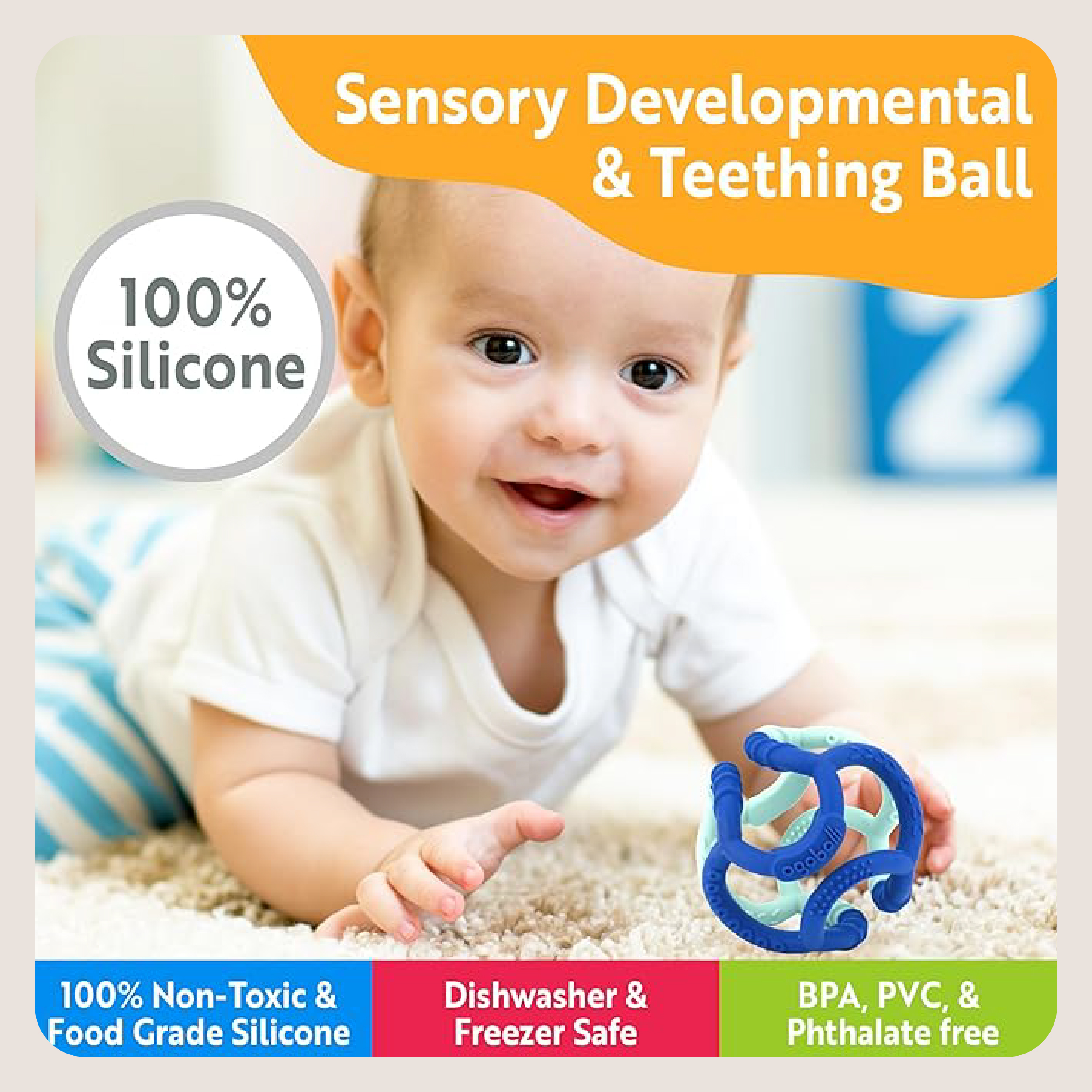 Children's Toys, Ogobolli Silicone Teethers, Pull, Squeeze, and Bite, Enhance Development, Bpa+Pvc Fee ราคา 345 บาท*ส่งฟรี