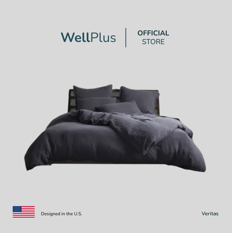 WellPlus ชุดที่นอน Veritas ชุดผ้าปูที่นอน+ผ้านวม super soft ผ้าปูที่นอน ชุดที่นอน ผ้าห่ม ผ้านวม เทาอ่อน นุ่มอ่อนโยน ราคา 999 บาท*ส่งฟรี