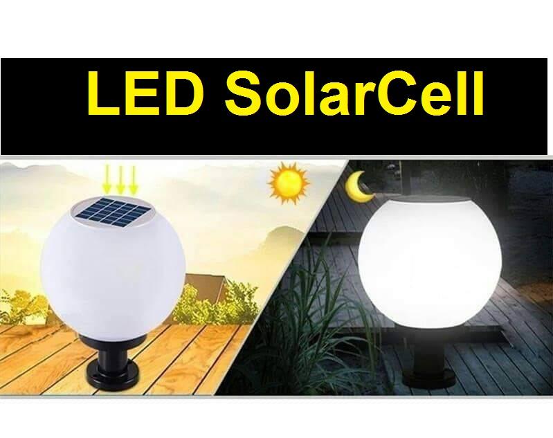 โคมไฟหัวเสา รั้วบ้าน Solar Cell LED แสงสีขาว ระบบSolar Cell  พลังงานแสงอาทิตย์ (ประกัน6เดือน เสียเปลี่ยนทันที่)