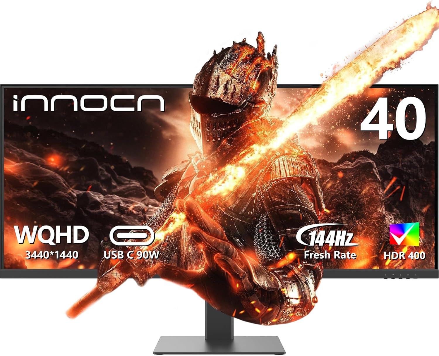 INNOCN 40” 3.5K IPS-ADS UltraWide 144Hz HDR400 Art Monitor(40C1R) FreeSync, IPS-ADS 10bit Panel, Peak Brightness 500cd/m2, Color Volume: sRGB 145%, DCI-P3 103%, AdobeRGB 100% ราคา 21,900 บาท*ส่งฟรี