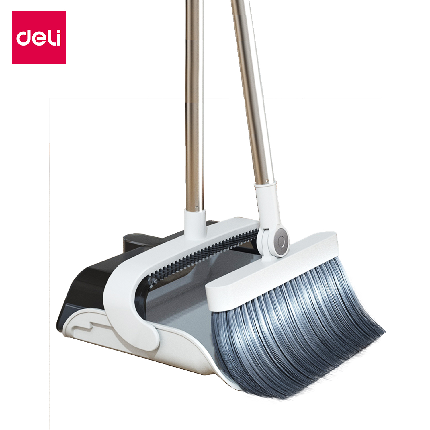 Deli ชุดไม้กวาดพร้อมที่ตักผง ไม้กวาดพร้อมที่ตักขยะ ไม้กวาดหมุนได้ ไม้กวาด มีแปรงในตัวพร้อมที่ตักขยะ แบบพับเก็บได้ หมุนได้ 180° น้ำหนักเบา Broom ราคา 285 บาท*ส่งฟรี