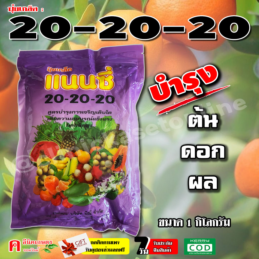 ?? ปุ๋ยเกล็ด 20-20-20 สูตรเสมอ ฮอร์โมนพืช อาหารเสริมสำหรับพืช บำรุงต้น เปิดตาดอก บำรุงผล ใช้ได้กับพืชทุกชนิด ปุ๋ยเคมี 1 กิโลกรัม