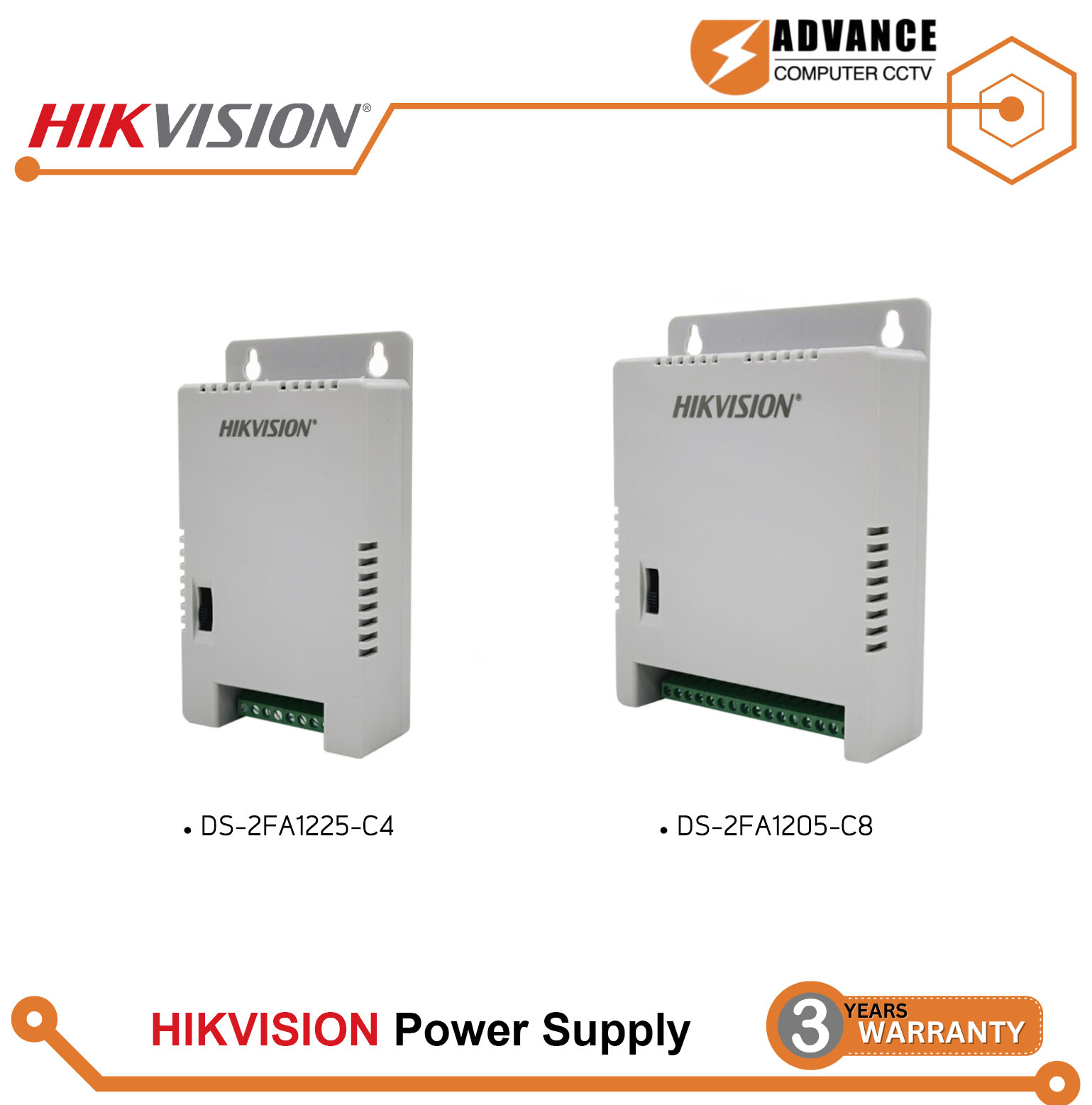 Hikvision Power Supply Model Ds-2Fa1225-C4 / Ds-2Fa1205-C8 Protects Against Over-Current, Voltage, and Adjustable Voltage in 3 Modes. ราคา 390 บาท*ส่งฟรี