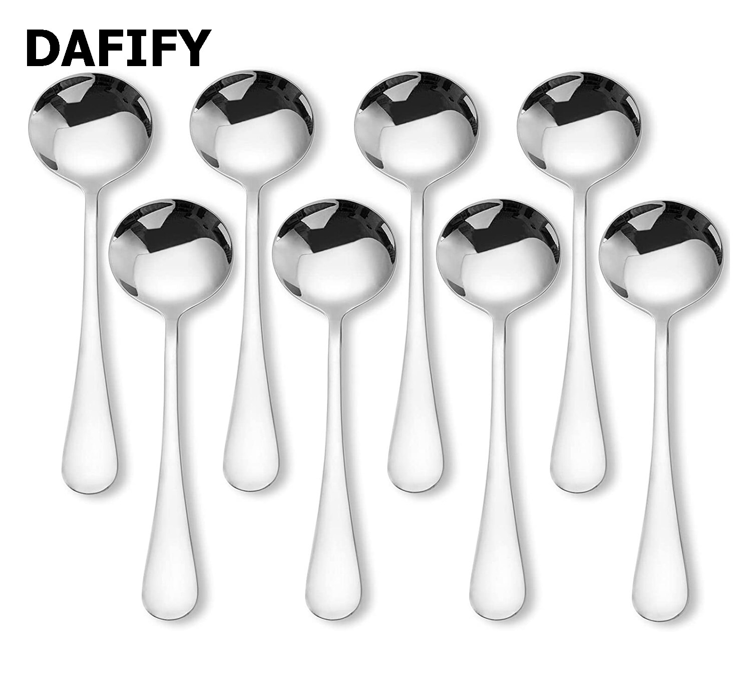 DAFIFY 304ช้อนกลม8ชิ้น188ชุดช้อนซุปสแตนเลส ราคา 1,020 บาท*ส่งฟรี
