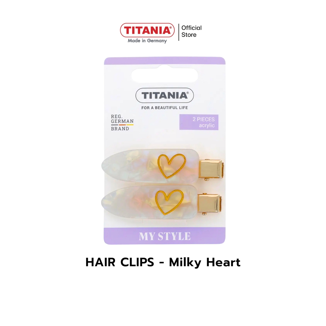 Titania Hair Clip Milky Heart Hair Clip Imported from Germany (1 Box Contains 2 Pieces) ราคา 325 บาท*ส่งฟรี