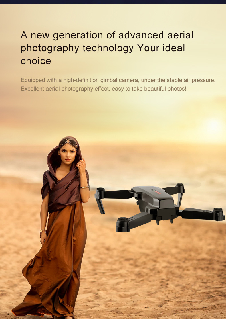 รูปภาพรายละเอียดของ E88โดรนพร้อมกล้อง โดรน Rc Drone 4k HD Wide Angle Dual Camera WiFi fpv Drone Dual Camera Qpter Real-time transmission Helicopter Toys