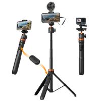 K&F CONCEPT MS08 ขาตั้งมือถือ ไม้เซลฟี่ for DJI Pocket 3&4 /Insta360/Action 158 ซม ถ่าย Vlog เต็มตัว