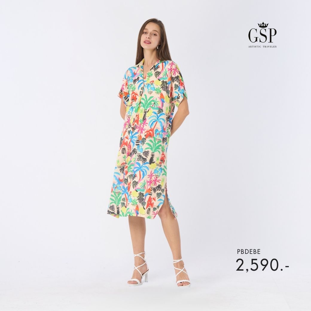 GSP Dress Aloha เดรส แขนสั้น สีเบจฟ้า PBDEBE ราคา 2,590 บาท*ส่งฟรี