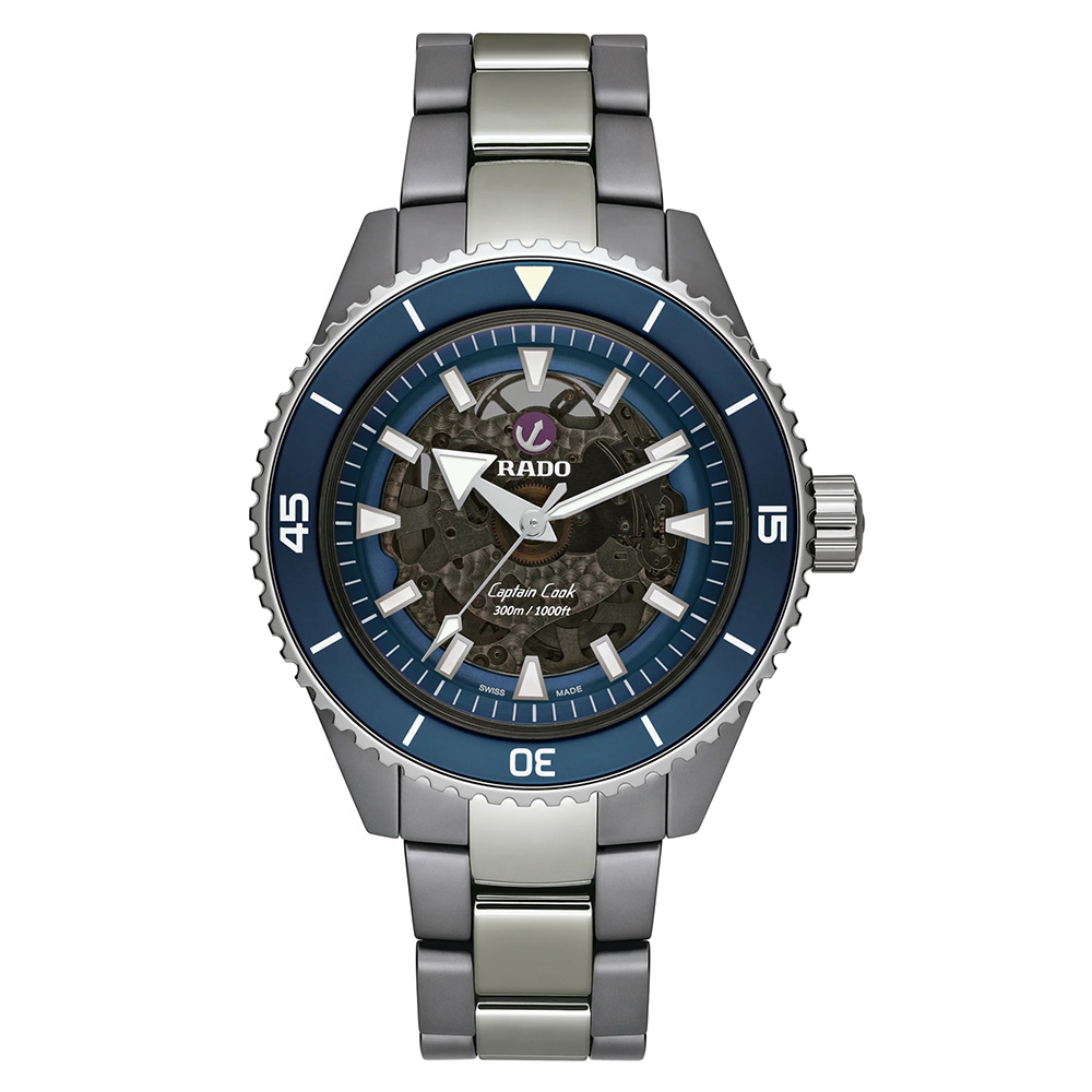 Rado Captain Cook High-Tech Ceramic นาฬิกาข้อมือสุภาพบุรุษ สายไฮเทคเซรามิก, ไทเทเนียม รุ่น R32128202 ราคา 130,985 บาท*ส่งฟรี