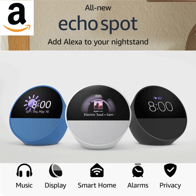 Amazon Echo Spot (2024) Smart Speaker with Alarm Clock ราคา 3,489 บาท*ส่งฟรี