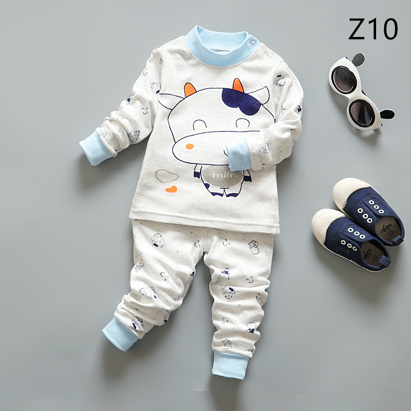 ❤️Baby ชุดนอน ชุดนอนเด็กแขนยาว [เซ็ต 2 ชิ้น เสื้อแขนยาว+กางเกงขายาว] ใส่สบายเนื้อผ้านิ่ม ชุดนอนเด็ก เสื้อผ้าเด็ QT023