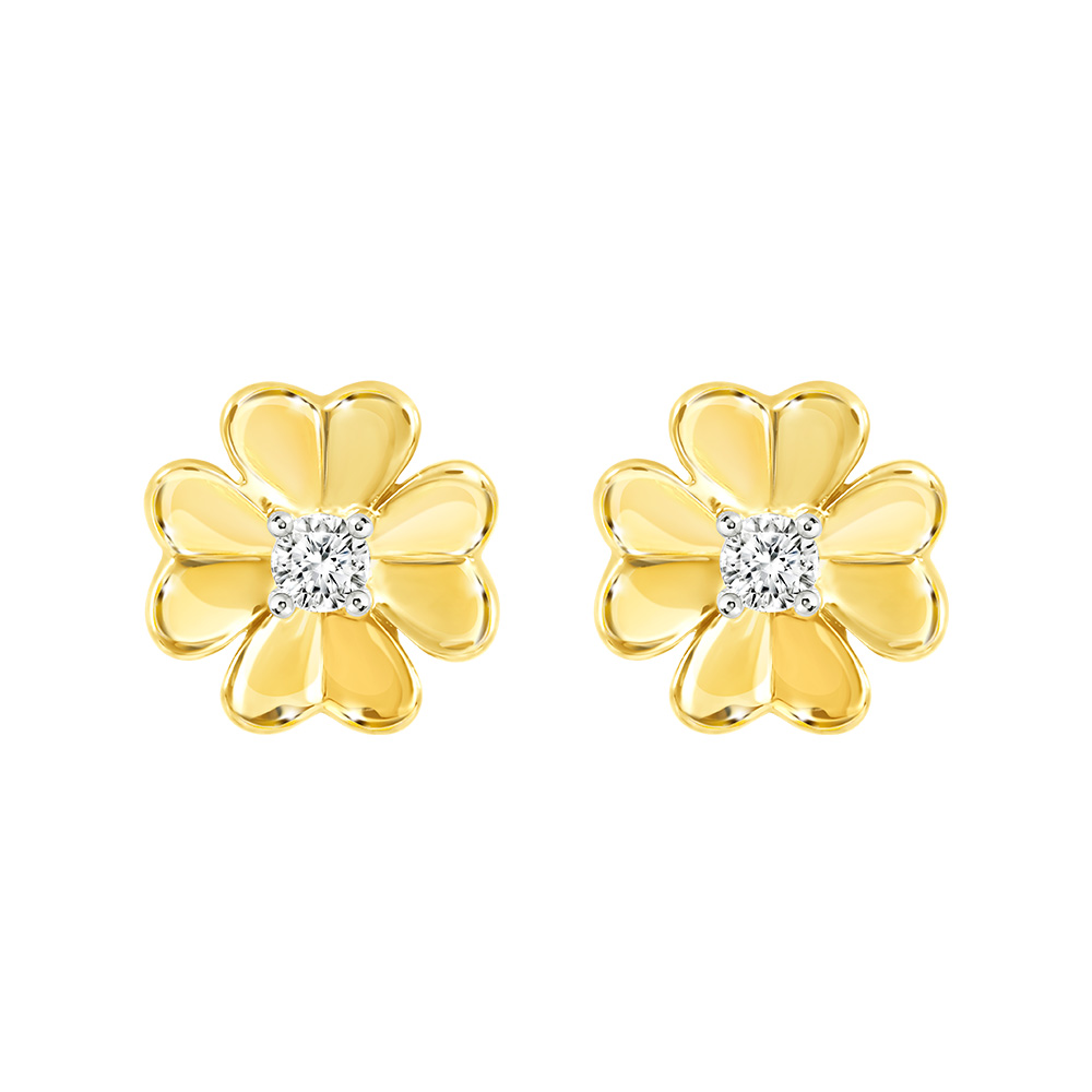Prima Diamond Earrings, 9K Yellow Gold Case, Lucky Flower Collection 991E1796-01 ราคา 8,925 บาท*ส่งฟรี