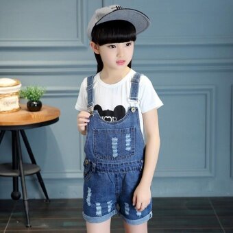 2017 Summer Big Girls Denim Strap Shorts Children's Cute CoolFashion Denim Jumpsuit - Intl June 2018 - 2 2017 Summer Big Girls Denim Strap Shorts Children's Cute CoolFashion Denim Jumpsuit - intl - 2