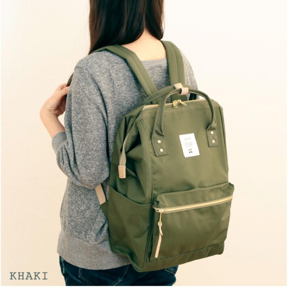 การใช้งาน  ชลบุรี กระเป๋าเป้สะพายหลัง Anello Canvas Unisex Backpack Khaki Mini​​​​​​​ Japan Imported 100%