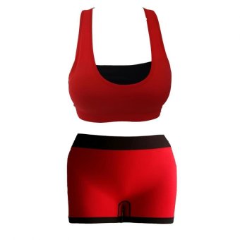 ราคา BENITA สปอร์ตบราออกกำลังกายกระชับสัดส่วน + กางเกงออกกำลังกาย Sport bra Set สีแดง