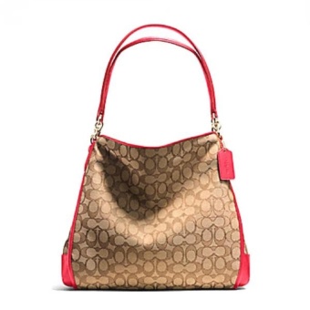 COACH OUTLINE SIGNATURE JACQUARD PHOEBE SHOULDER BAG รุ่น 36424 -Classic Red COACH OUTLINE SIGNATURE JACQUARD PHOEBE SHOULDER BAG รุ่น 36424 -Classic Red
