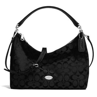 COACH SIGNATURE FABRIC CELESTE CONVERTIBLE HOBO BAG 36716 Black COACH SIGNATURE FABRIC CELESTE CONVERTIBLE HOBO BAG 36716 Black
