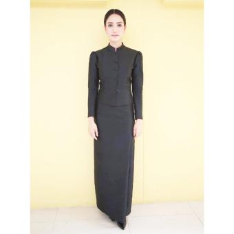 Dokpikul-ชุดไทยจิตรลดา ผ้าซาติน ไหมนิ่ม (เฉพาะเสื้อ) ชุดดำ ไว้อาลัยชุดเคารพพระบรมศพ - สีดำ Dokpikul-ชุดไทยจิตรลดา ผ้าซาติน ไหมนิ่ม (เฉพาะเสื้อ) ชุดดำ ไว้อาลัยชุดเคารพพระบรมศพ - สีดำ