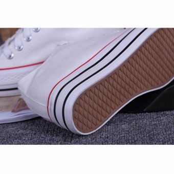 Fashion Korean Version Canvas Shoes รองเท้าผ้าใบสีขาวรองเท้าเพิ่มความสูงสำหรับผู้หญิง 8801(White) July 2018 - 5 Fashion Korean version Canvas shoes รองเท้าผ้าใบสีขาวรองเท้าเพิ่มความสูงสำหรับผู้หญิง 8801(White) - 5