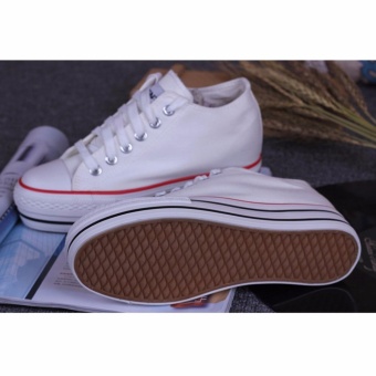 Fashion Korean Version Canvas Shoes รองเท้าผ้าใบสีขาวรองเท้าเพิ่มความสูงสำหรับผู้หญิง 8801(White) July 2018 - 4 Fashion Korean version Canvas shoes รองเท้าผ้าใบสีขาวรองเท้าเพิ่มความสูงสำหรับผู้หญิง 8801(White) - 4