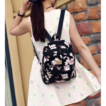 กระเป๋าเป้ สไตล์เกาหลี กระเป๋าแฟชั่นผู้หญิง Flower (ฺBlack) June 2018 - 4 กระเป๋าเป้ สไตล์เกาหลี กระเป๋าแฟชั่นผู้หญิง Flower (ฺBlack) - 4