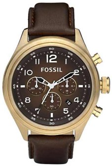 ราคา Fossil Vintage Bronze Men Watch Brown Leather Strap DE5002