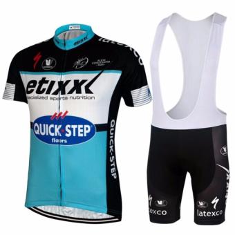 ซื้อ/ขาย GF QUICK STEP ชุดปั่นจักรยานลายทีม กางเกงเอี๊ยม (สีฟ้า/ดำ)