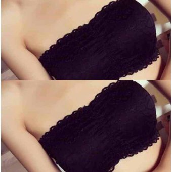 Miracle Bra เสื้อชั้นใน บราเกาะอก ลูกไม้ สายไขว้หลัง (สีดำ) - 2 ตัว Miracle Bra เสื้อชั้นใน บราเกาะอก ลูกไม้ สายไขว้หลัง (สีดำ) - 2 ตัว