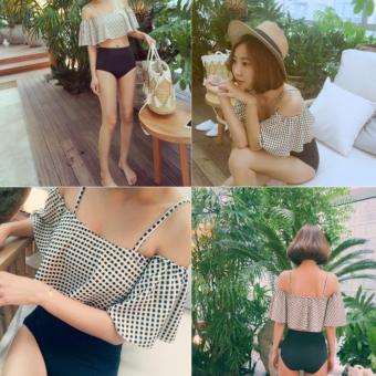 s061 ชุดว่ายน้ำ เสื้อปาดไหล่ เก๋ๆWomen's Bikini Sexy Neoprene Colorful Beach Bikini 2 Pieces Swimwear Swimsuit s061 ชุดว่ายน้ำ เสื้อปาดไหล่ เก๋ๆWomen's Bikini Sexy Neoprene Colorful Beach Bikini 2 Pieces Swimwear Swimsuit