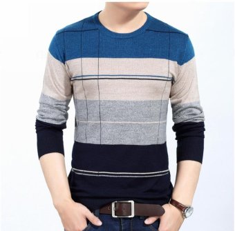 ชายร่างผอมในฤดูใบไม้ร่วงแฟชั่นแขนยาวสเวตเตอร์ Crewneck ชายร่างผอมในฤดูใบไม้ร่วงแฟชั่นแขนยาวสเวตเตอร์ Crewneck
