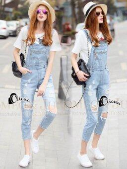 Elisa Thailand เสื้อผ้าแฟชั่นสไตล์เกาหลี Cliona Made' Extra Used Strap Bib Denim Jean Elisa Thailand เสื้อผ้าแฟชั่นสไตล์เกาหลี Cliona Made' Extra Used Strap Bib Denim Jean